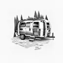 Airstream Camper big front window  tattoo design idea