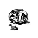 Airstream bambi camper mountains  tattoo design idea