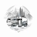 Airstream bambi camper  tattoo design idea
