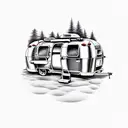 Airstream Camper big front window  tattoo design idea