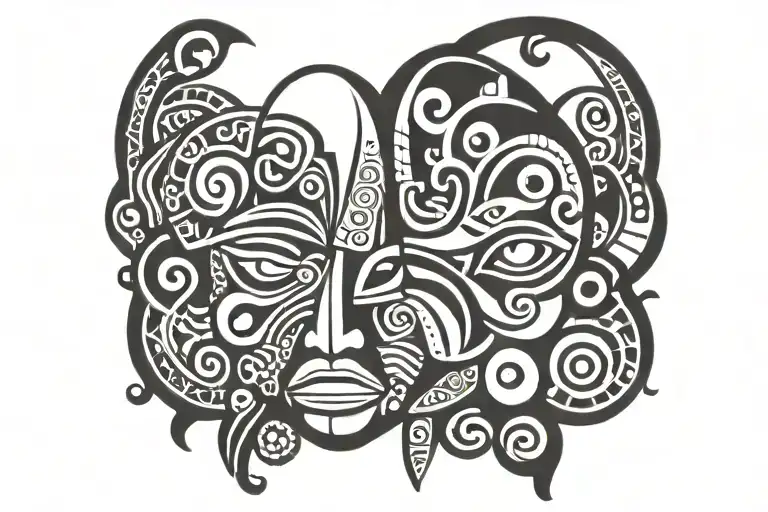 Puerto Rican Taino tribal tattoo design idea