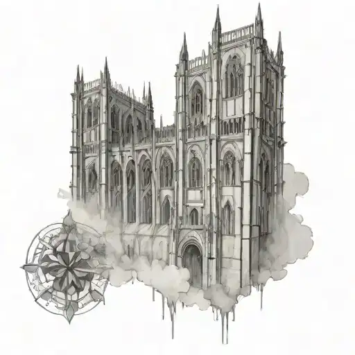 gothic cathedral tattoo design idea