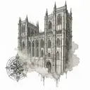 gothic cathedral tattoo design idea