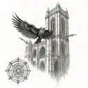 gothic cathedral tattoo design idea