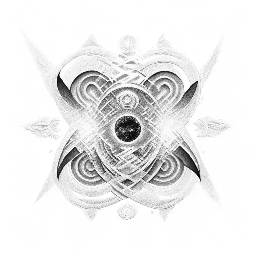 3d negative black hole body suit tattoo design idea