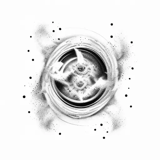 negative black hole tattoo design idea
