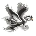 swan swimming tattoo design idea