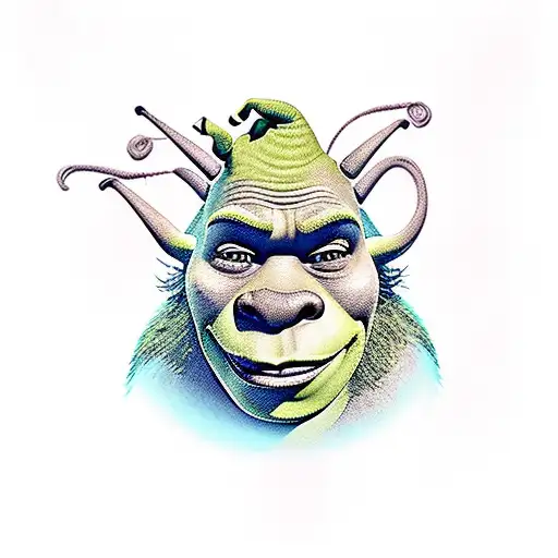 Shrek photorealis, gay tattoo design idea
