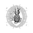 dragon and pineapple tattoo design idea