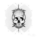 skull and pineapple tattoo design idea