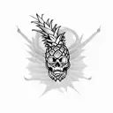 dragon and pineapple tattoo design idea