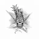 dragon and pineapple tattoo design idea