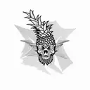 dragon and pineapple tattoo design idea