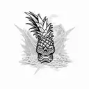 dragon and pineapple tattoo design idea