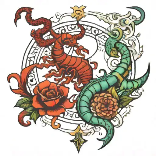 Scorpio Taurus libra zodiac sign tattoo design idea