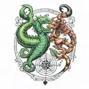 Scorpio Taurus and libra zodiac sign tattoo design idea
