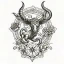 Scorpio Taurus and libra zodiac sign tattoo design idea