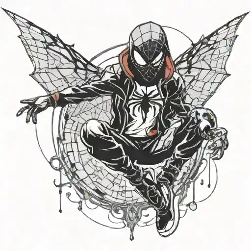 Miles morales leap of faith over travis scott's my eyes spotify code tattoo design idea