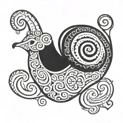 snail with shamrock intertwined tattoo design idea