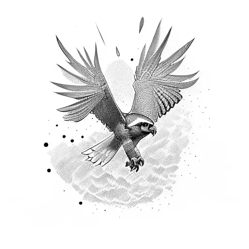 Falcon dive tattoo design idea