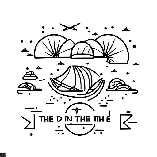 Island in the sea u der the stars tattoo design idea