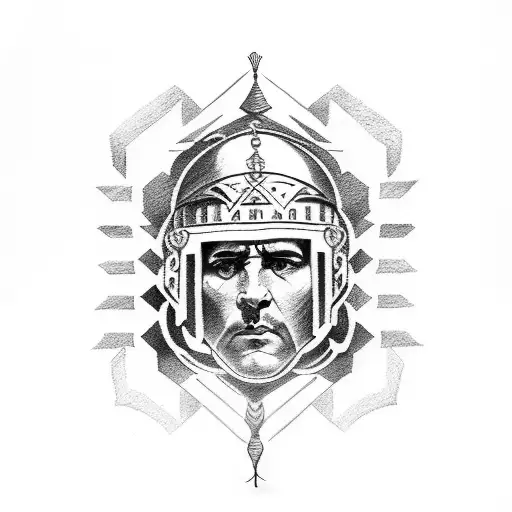 gladiator and julius caesar tattoo design idea