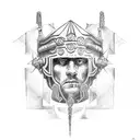 gladiator and julius caesar tattoo design idea