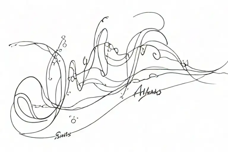 always on the same wavelength written out in words with a wave going through it  tattoo design idea