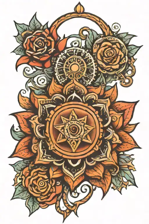 Gada Chakra Shank tattoo design idea