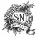 2 sons name with roman numeral birthdays. Outdoor themed with 2 symbols for miscarriages  tattoo design idea