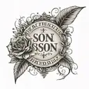 2 sons name with roman numeral birthdays. Outdoor themed with 2 symbols for miscarriages  tattoo design idea