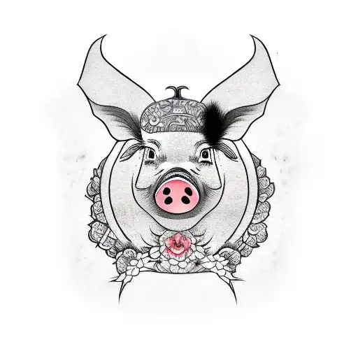 Pig  tattoo design idea