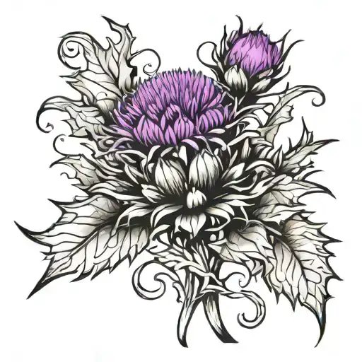 Thistle tattoo design idea