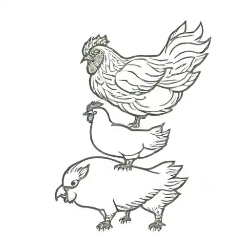 chicken, big and buffalo. chiken big protect your peace tattoo design idea