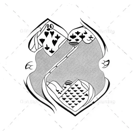9 of hearts tattoo design idea