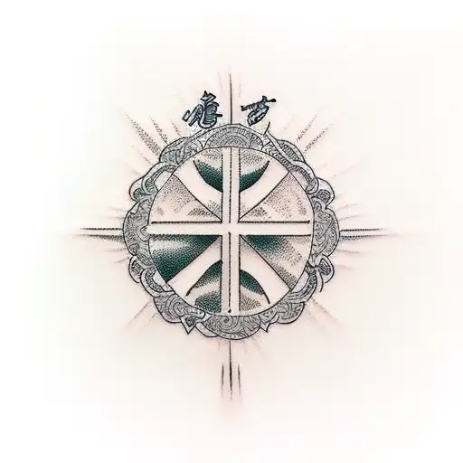 Christian cross cover up tattoo design idea