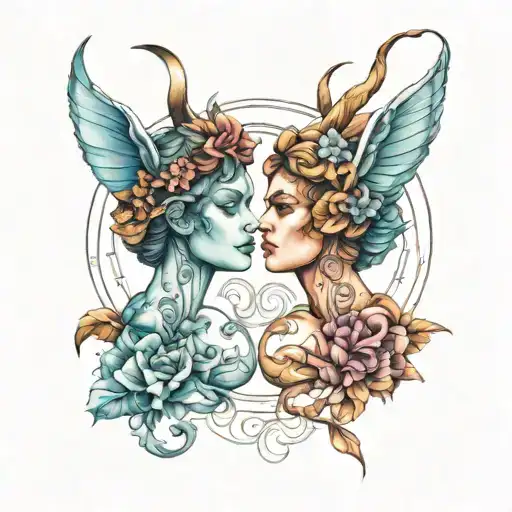 Gemini Zodiac  tattoo design idea