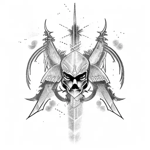 Phoenix lights Aircraft carrier tattoo design idea