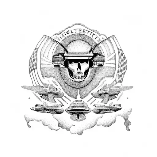 UFO US Navy Helo tattoo design idea