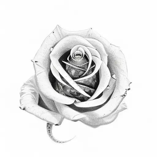 snake rose tattoo design idea
