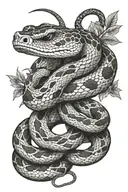 rattle snake wrapped tattoo design idea
