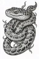 rattle snake wrapped tattoo design idea