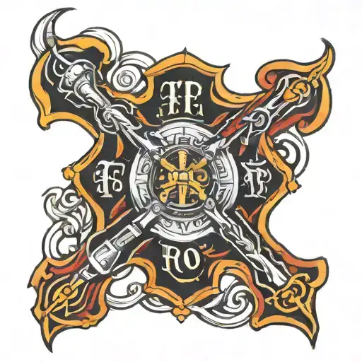 firefighter cross  tattoo design idea