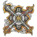 firefighter cross  tattoo design idea