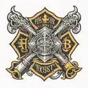 firefighter cross  tattoo design idea