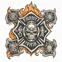 firefighter cross  tattoo design idea