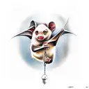 hanging fruit bat tattoo design idea