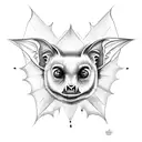 hanging fruit bat tattoo design idea