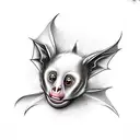 hanging fruit bat tattoo design idea