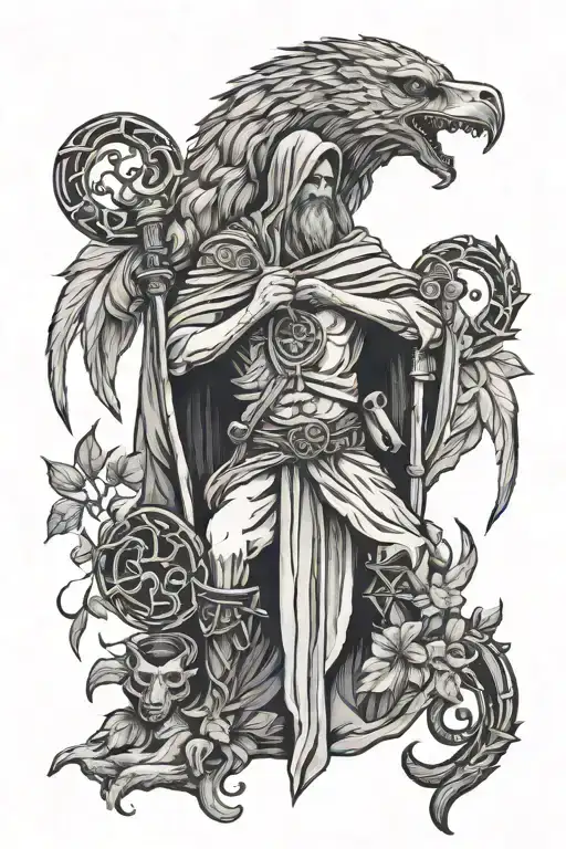 druid, pagan, hope. lonely tattoo design idea